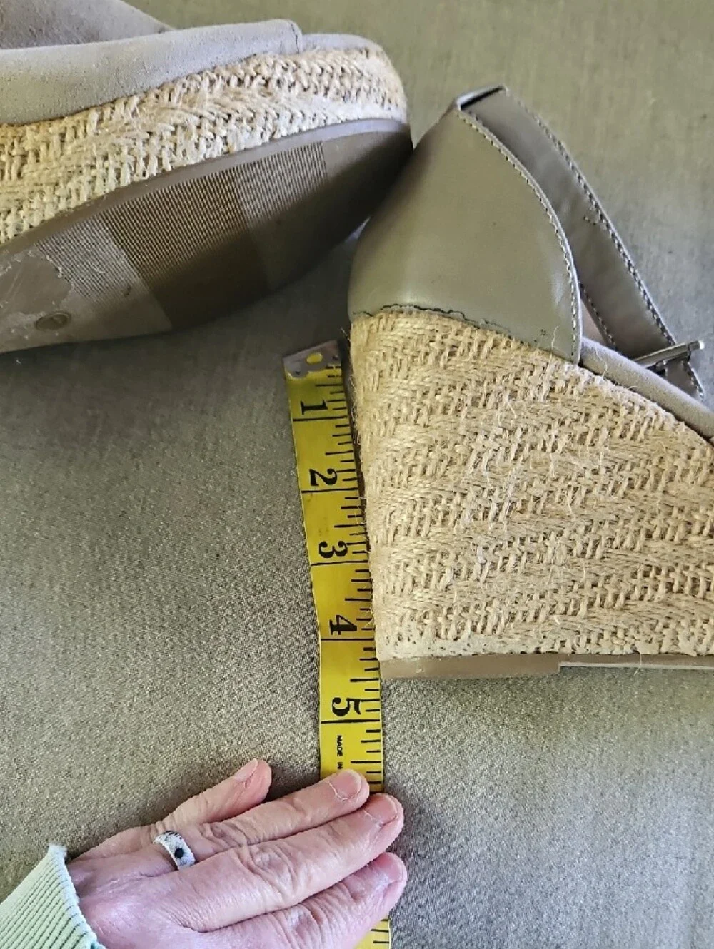 Big Buddha Taupe Espadrille Wedge Sandals with Ankle Strap 11